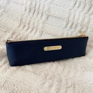 Michael Kors Saffiano Leather Navy Jet Set Pencil Pen or Cosmetic Brush Case